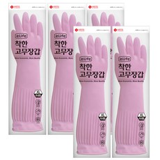 롯데이라이프 착한 고무장갑 특대, 핑크, 5개