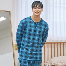 씨엘스토리 남성용 피치기모 라운드 잠옷 상하의 세트