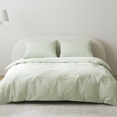 韓國 amante Super Cotton 60支高密度棉單層被套, 鼠尾草綠