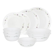 Corelle 康寧 英倫花園系列 碗盤10件組, 混色, 小碗2入+大碗2入+小碟2入+小圓盤2入+中圓盤+大圓盤, 1組