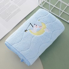 소니오 귀여운 자수 소프트 바스타월 비치타월 35 x 75 cm, 04 블루문, 1개