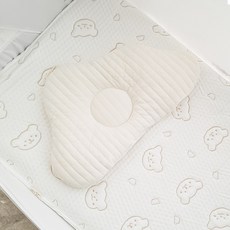 아이레빗 신생아용 순면 줄누빔 두상 구름 베게, 아이보리, 1개 아이보리, 1개