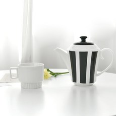 PRELUDE Neo Bone Jume Mug組, 1組, 茶壺+馬克杯+茶壺, 白色+黑色(茶壺）