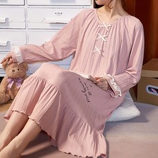 DM 빅사이즈 임부용 프릴 잠옷 원피스