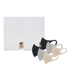 희망사무포인트 PP 4단 가림판 블라인드화일 반투명 EC0192 2p + 인디케어 에어로 실버 마스크 3종 x 2p 세트 ID21A0, 1세트