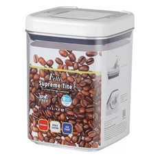 Felli 飛綠 優密方形儲物罐, 1.7 L / 4.8 QT, Supreme-Tite, 乾糧儲存容器，可疊加, 節省空間，氣密, 1個, Transparent