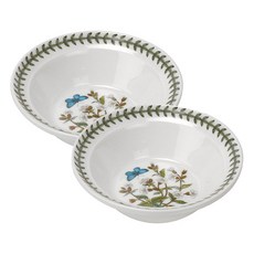 PORTmeIRION 波特玫琳恩 經典植物園系列 麥片碗, 碗式隨機, 2入1組, 款式隨機, 1組