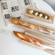 베스트팩 베이커리 투명 크라프트 창봉투 바게트 소 11 x 6 x 39.5 cm, 1개