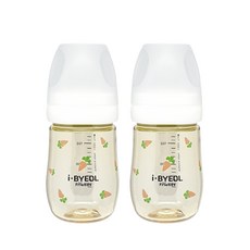 아이별프렌즈 아기 캐럿 PPSU 젖병 180ml 트윈팩, 노꼭지, 화이트, 2개