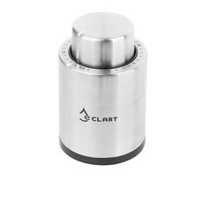 eCLART 按壓式紅酒真空瓶塞, 矽膠不鏽鋼材質, 銀色, 1個