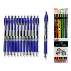 동아 유노크펜 0.7mm 12p + 투코비 코마 삼각 지우개 연필 SG-208 12p 세트, 청색, 1세트