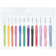 Market Plan 軟柄鉤針 Set 12支, 14公分長, 14cm, 1組