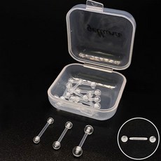 Geluna 簡約壓克力矽膠透明耳環 10mm 球珠2.5mm 10入附收納盒組