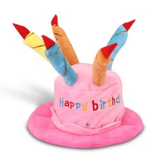 딩동펫 반려동물 생일파티 케이크 모자, 핑크