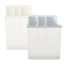 EASY&FREE Easy&Modern 穀物麥片收納桶組, 1200毫升, 白色3入+灰色3入, 27 x 10.5 x 8cm, 1組