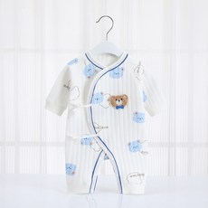 베베니즈 유아용 뽀글이 리본곰 순면 긴팔우주복