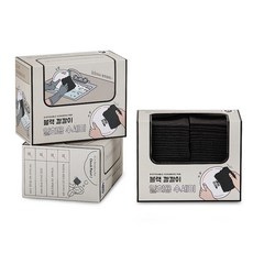 생활쉼표 깔깔이 일회용 수세미 60p, 블랙, 3개