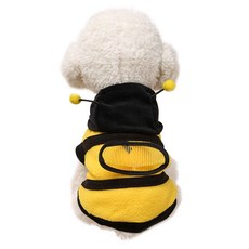 꿀벌 후드 후리스 반려견 중형견 반려동물 옷 WI025DG, 옐로우