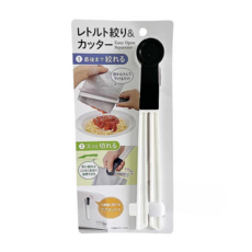 日本i.p. syste料理包切割擠壓兩用器-可磁吸，輕鬆切割擠壓料理包，廚房收納好幫手, 黑色, 白色, 1入
