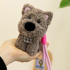 다다랜드 귀여운 강아지 바둑이 인형 키링, 후추멍(인형), 스트랩(랜덤발송), 1개, 10cm
