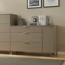 리바트 브라노 와이드체스트 서랍장 방문설치, 그레이, 3개