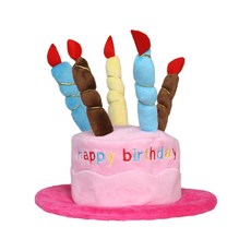 도그웨그 반려동물 생일파티 케이크 모자, 핑크