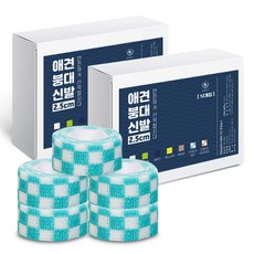 딩동펫 자가접착 강아지 붕대신발 24p, 체크스카이, 24개