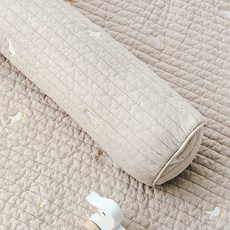 Marolotte Dottu Dot 100 支絎縫刺繡竹女士嬰兒抱枕 + 內枕套裝, 米色鴨