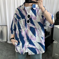 남성용 블랙101 컬러 다테 반팔 셔츠 B234MF00065