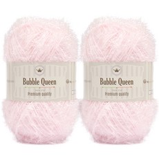 brandyarn Bubble Queen系列 菜瓜布線 淺粉色 2入，90克，100% 聚酯纖維，韓國產, 2捲