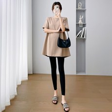 언헤브 라운드넥 웜 임부 반팔 티셔츠