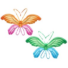 피앤비유니티 나비날개 2종 + 어깨끈 세트, A(그린 + 블루, 오렌지 + 핑크), 1세트