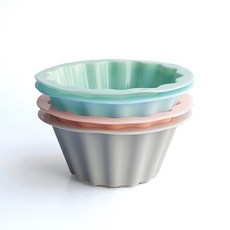 Pamire Daeilkorea 瑪芬蛋糕矽膠模具, 4件組, 6*5cm, 灰色+粉色+綠色+藍色, 1組