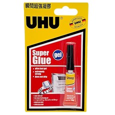 UHU 瞬間超強凝膠 3ML, 超強快乾膠，適用多種材質，手工藝DIY必備, 1入
