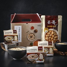 본죽 가정식 선물세트 소고기버섯죽 270g 2개 + 보양삼계죽 270g 2개 + 메추리알 장조림 1kg (냉장)