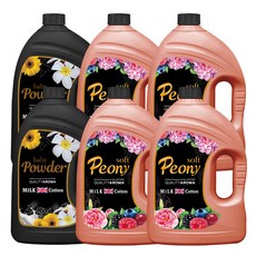 밀크코튼 고농축 퍼퓸 섬유유연제 피오니 3.06L 4p + 파우더 3.06L 2p, 1세트