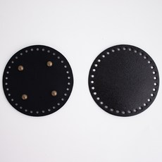 yarna 가죽 가방 바닥 원형 12cm 세트 소꼬발, 1개, 블랙 1개, 블랙
