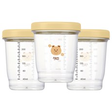 티지엠 에코젠 이유식 보관 용기, 240ml, 베이지, 1세트