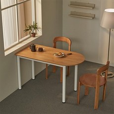 16 piece 半圓形餐桌多功能桌書桌, 2人, 原木色