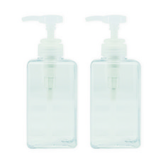 New&Look 方形補充容器分配器標準 450ml, 01透明, 2個