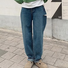모코블링 레트로힙걸 데님 팬츠 배기 팬츠