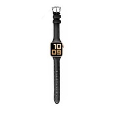 빅컴퍼니 애플워치 호환 데일리우먼 슬림 레더 밴드 42/44mm, 블랙