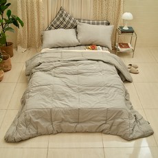 심플럭스 순면 60수 아사워싱 파우더코튼 차렵이불 세트