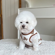바이담수미 강아지 당근곰 배색 조끼, 브라운, 1개