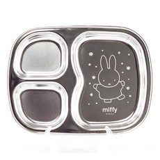 Miffy 米飛兔 兒童不鏽鋼分格餐盤 (3格), 1入, 單色, 餐盤