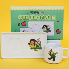 Bbangbbangi的日常好日子早午餐餐具 2件組 YP1192, 1組, 方盤+馬克杯, 混色
