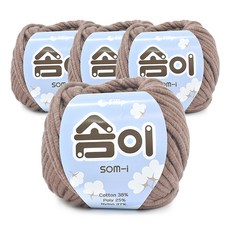 쎄비 솜이 패브릭얀 뜨개실 65g x 4p, 레드브라운, 4개