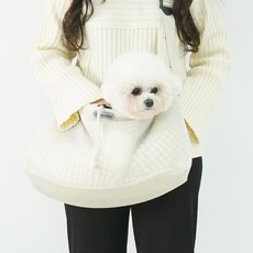 레드퍼피 반려동물 끌레메쉬 이동가방, 파스텔 아이보리, 1개