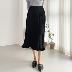 잘빠진 포근한 니트 롱 밴딩 플레어 스커트