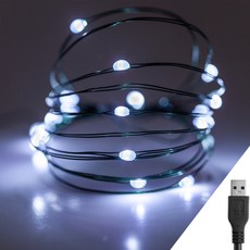 스트링라이트 USB 타입 와이어 줄조명 100구, 화이트(조명), 그린(와이어), 1개